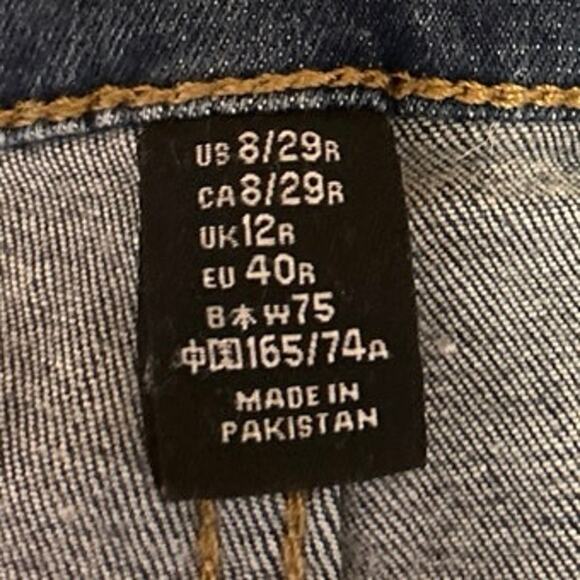 Gap Women's Blue Mid Rise Sculpted Legging Distressed Skinny Denim Jeans Size 8 - Picture 5 of 6